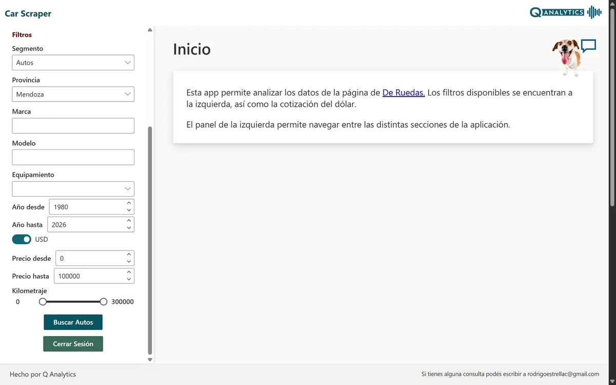 Car Scraper — dashboard de precios del mercado automotor